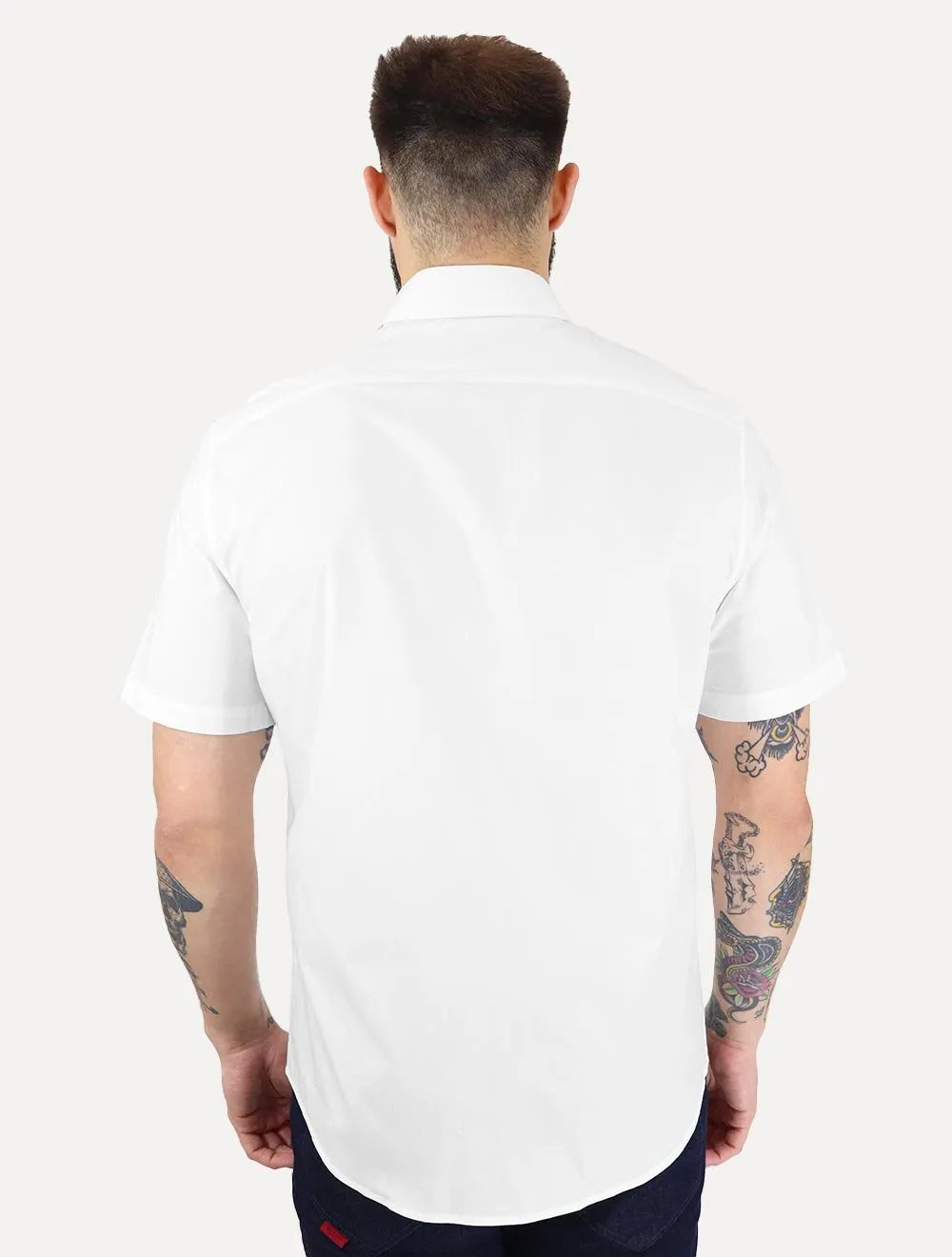 Camisa Calvin Klein Masculina Manga Curta Basica Cotton Branca