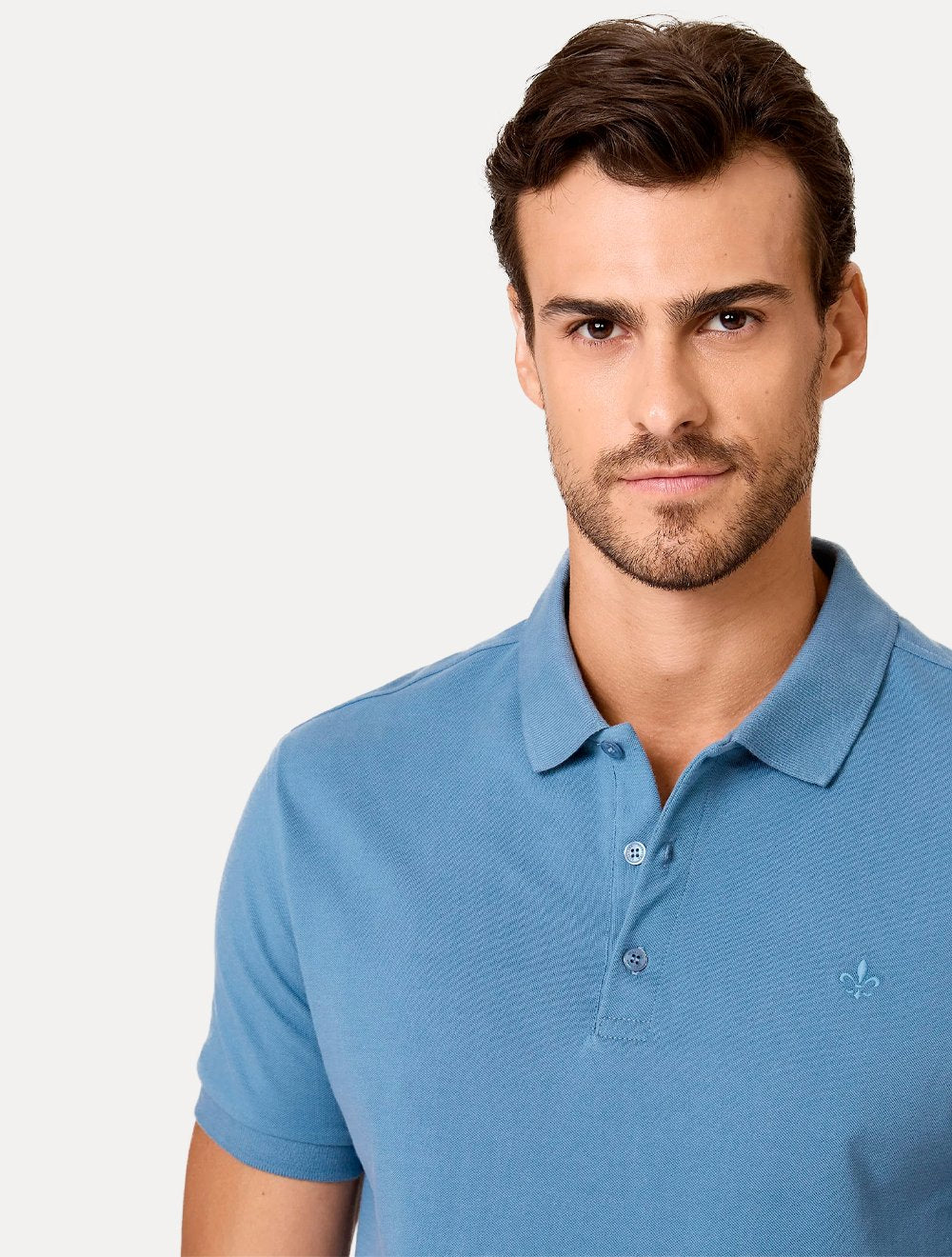 Polo Dudalina Piquet  Essential Color Azul Médio