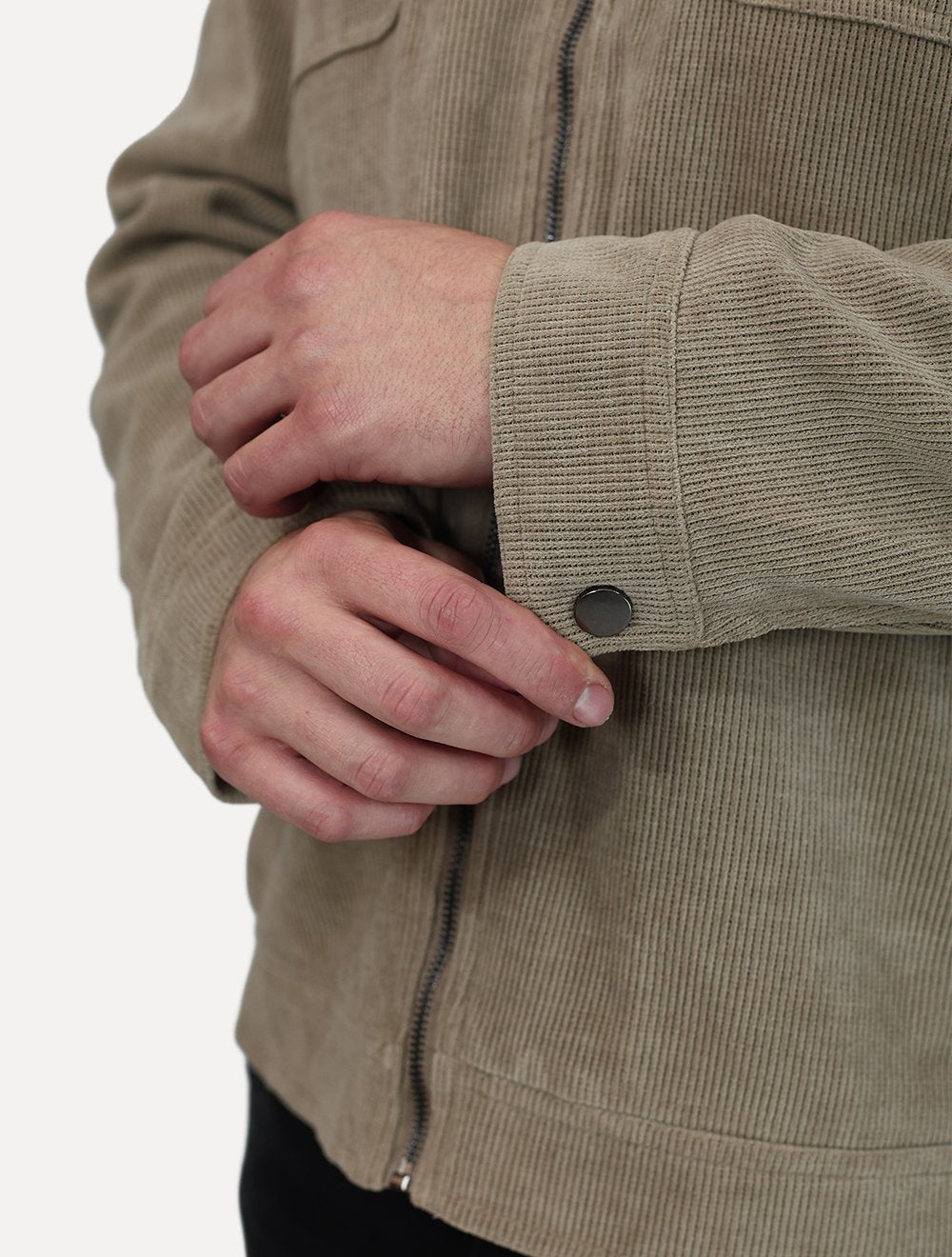 Jaqueta Dixen Masculina Cotelê Canelada Pockets FullZip Areia
