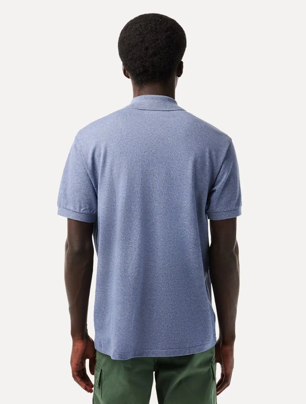 Polo Lacoste Masculina Classic Fit Mescla Azul