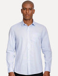 Camisa Aramis Masculina Regular Algodão Lotte Pocket Azul Claro Mescla