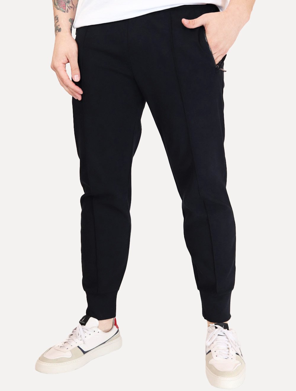 Calça Moletom Empório Armani Masculina Jogger Pocket Zip Azul Marinho