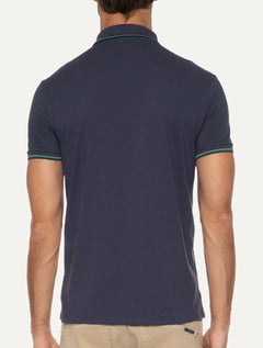 Polo Ellus Masculina Piquet Classic Easa Friso Azul Marinho