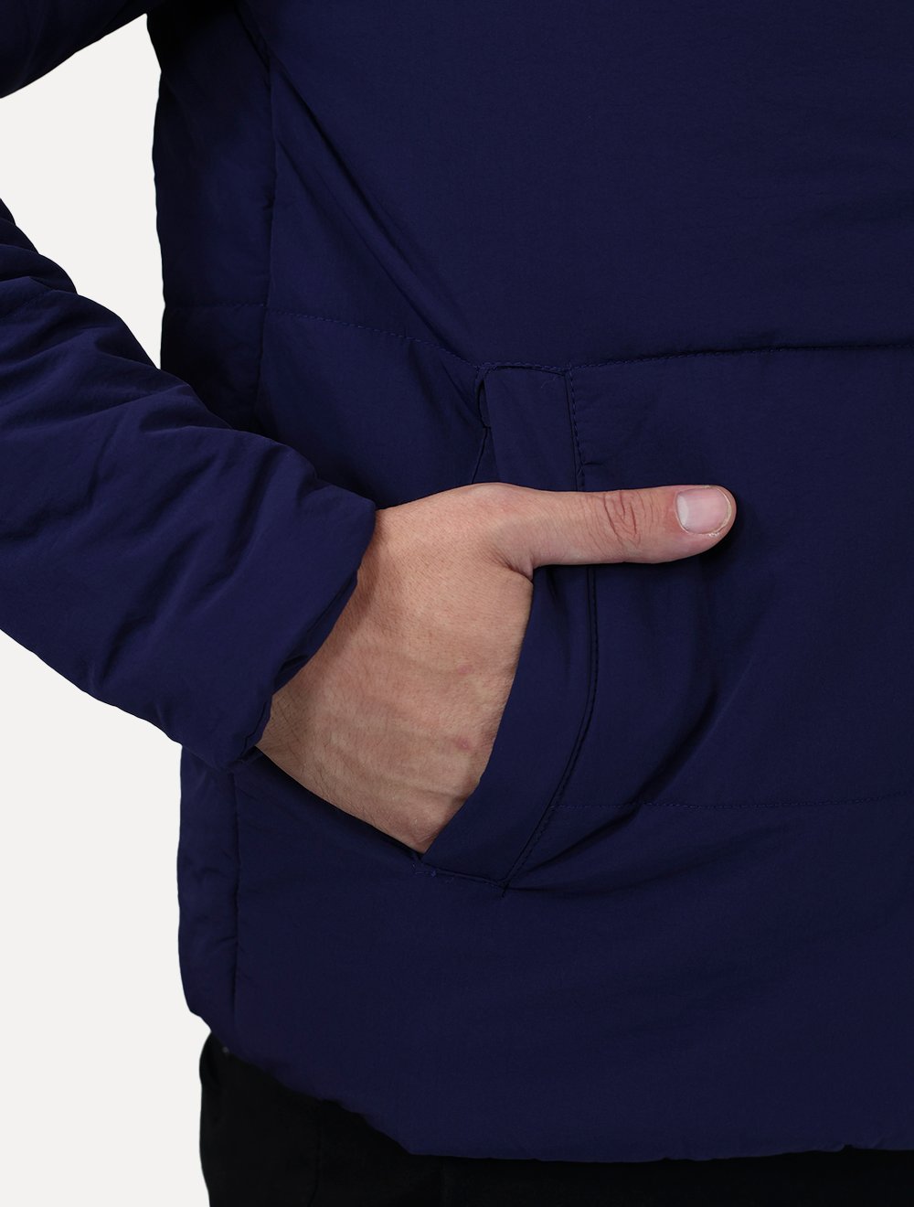 Jaqueta Ellus Masculina Nylon Puffer Wrinkle Azul Marinho