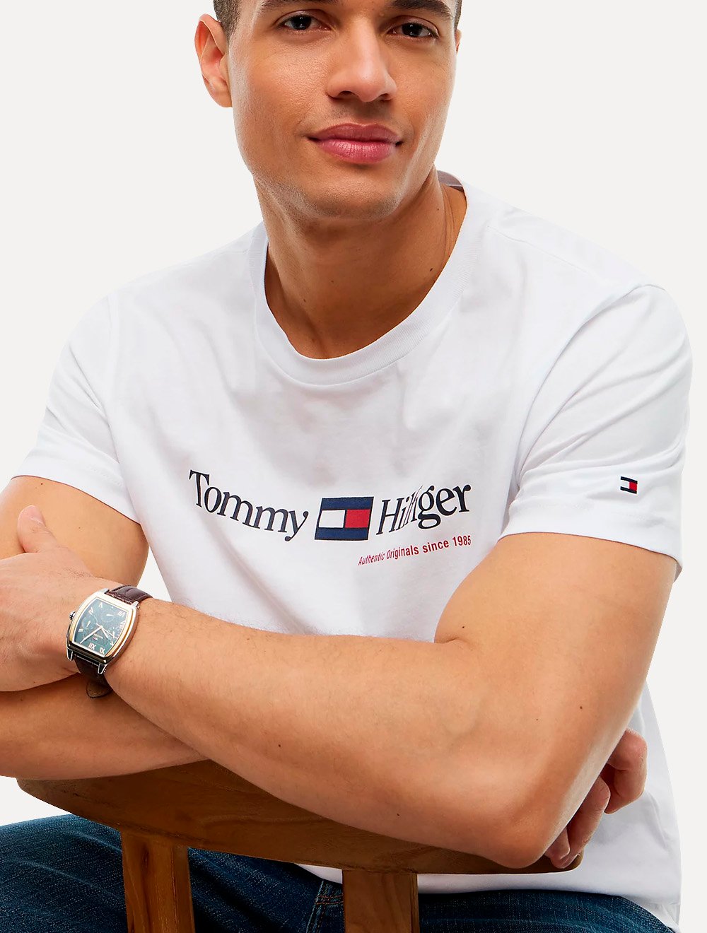 Camiseta Tommy Hilfiger Masculina Authentic Originals Branca