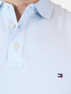 Polo Tommy Hilfiger Masculina Slim Piquet 1985 Azul Céu