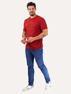 Camiseta King & Joe Masculina Circle From Everywhere Vermelho