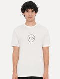 Camiseta Armani Exchange Masculina Regular Circle AX Logo Off White