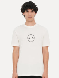 Camiseta Armani Exchange Masculina Regular Circle AX Logo Off White