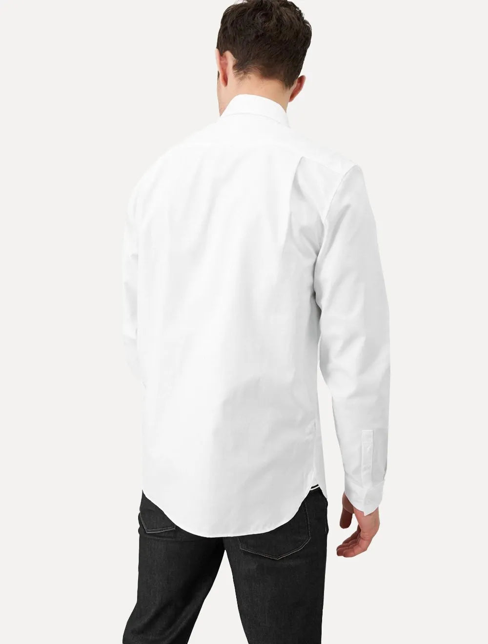 Camisa Fred Perry Masculina Oxford Pocket Black Logo Branca