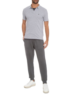 Polo Dudalina Masculina Essentials Extra Cotton Cinza Mescla