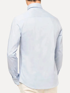 Camisa Calvin Klein Masculina Slim Essential Basic Logo Azul Claro