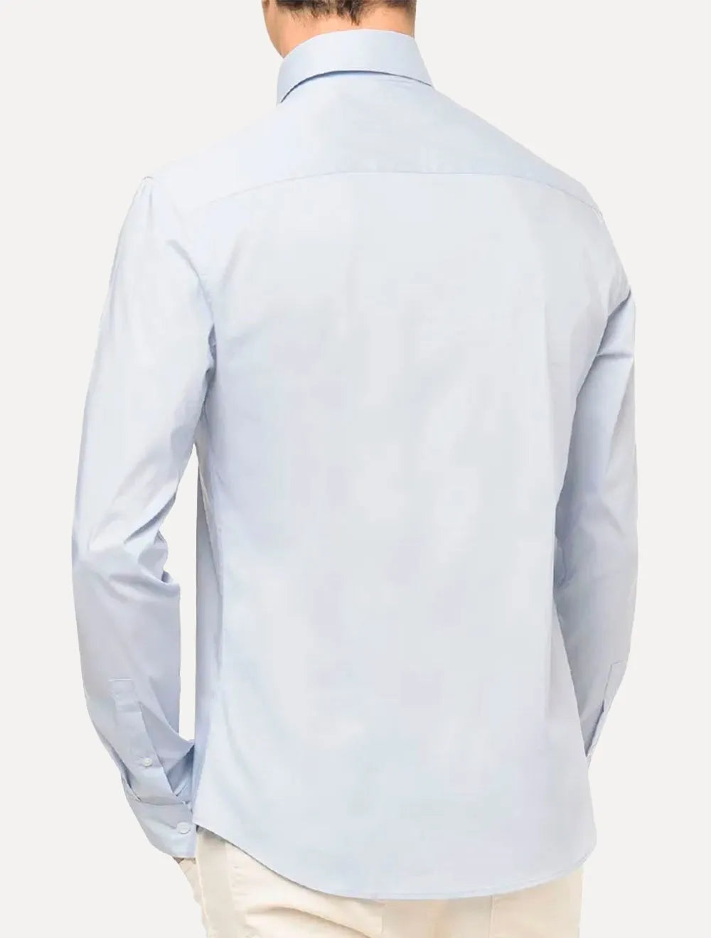 Camisa Calvin Klein Masculina Slim Essential Basic Logo Azul Claro