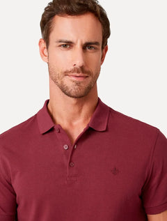 Polo Dudalina Piquet Essentials Cotton Basica Modal Vermelho Escuro