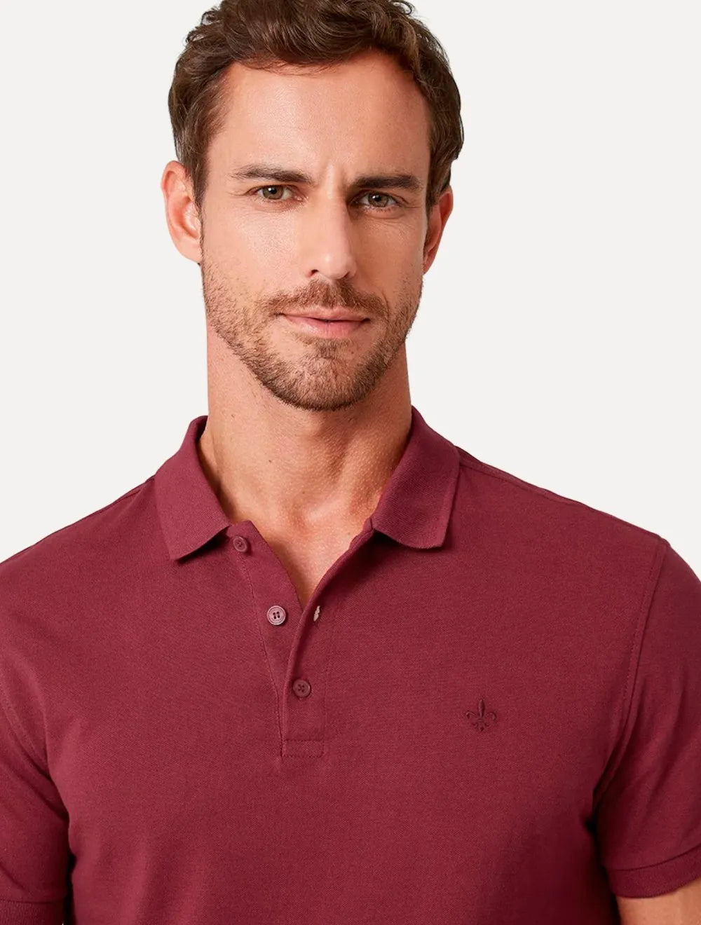 Polo Dudalina Piquet Essentials Cotton Basica Modal Vermelho Escuro