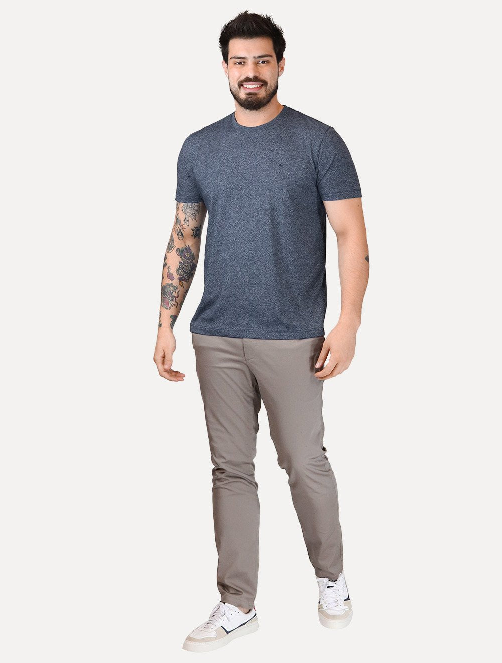 Camiseta Aramis Masculina Moline Lisa Mono Icon Azul Marinho