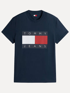 Camiseta Tommy Hilfiger Masculina Regular Big Flag Azul Marinho