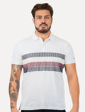 Polo Tommy Hilfiger Masculina Regular Shadow Global Stripe Branca