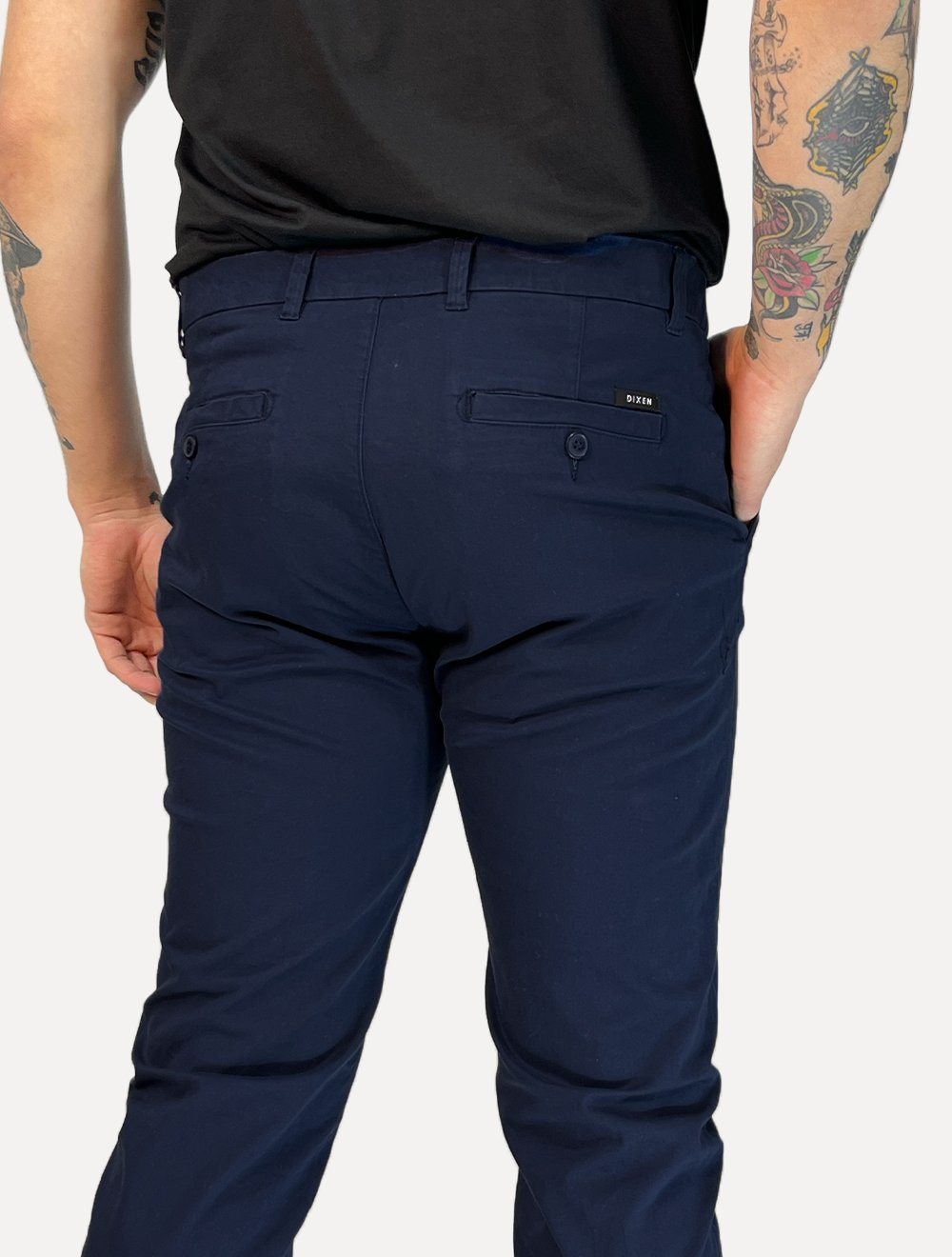 Calça Dixen Masculina Adaptive Sarja Regulagem Cós Azul Marinho