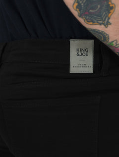 Bermuda King & Joe Masculina Slim Sarja 2X1 Five Pockets Preto
