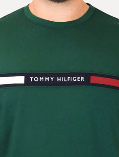 Camiseta Tommy Hilfiger Masculina Chest Insert Logo Verde Escura
