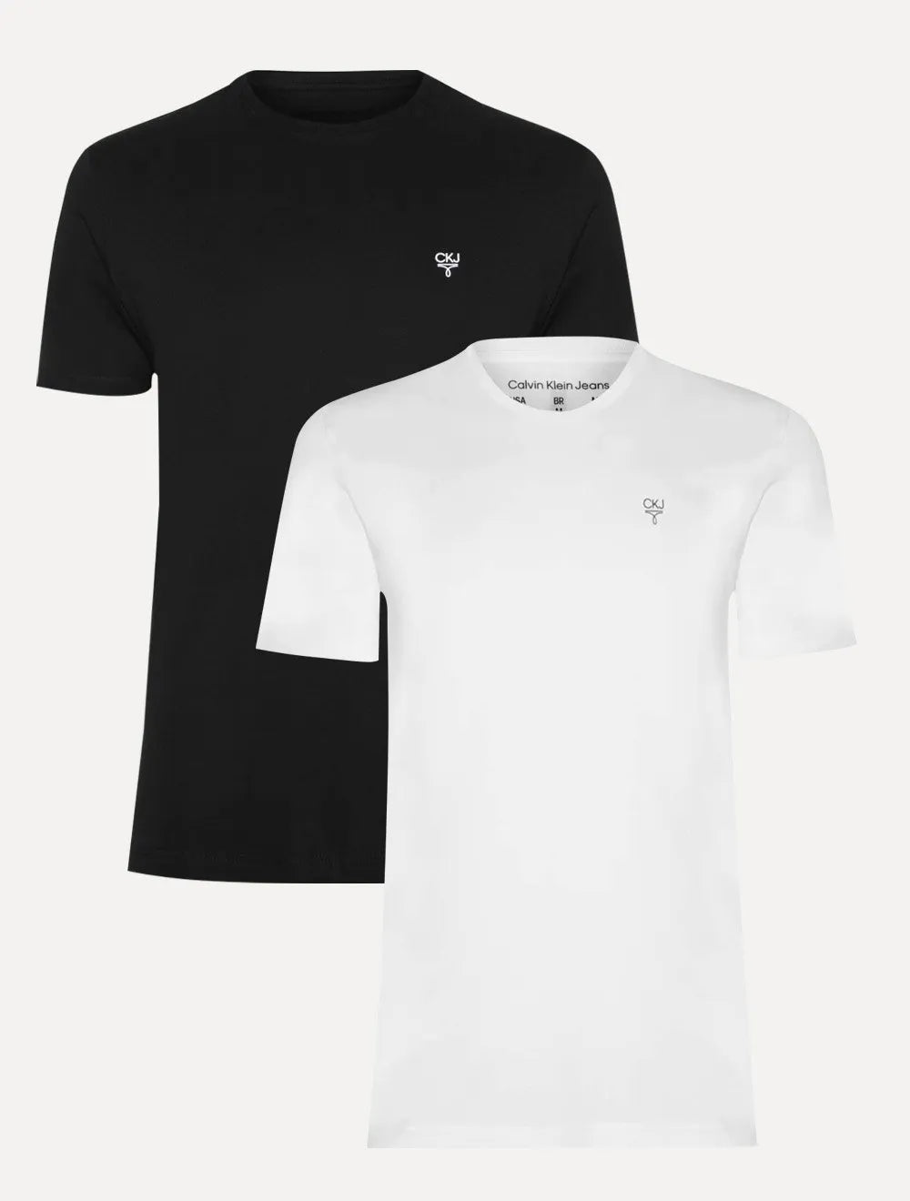 Kit Camisetas Calvin Klein Jeans | Omega Logo Preta/Branca