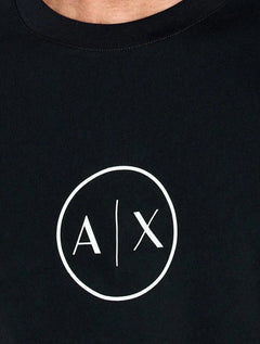 Camiseta Armani Exchange Masculina Regular Circle AX Logo Azul Marinho
