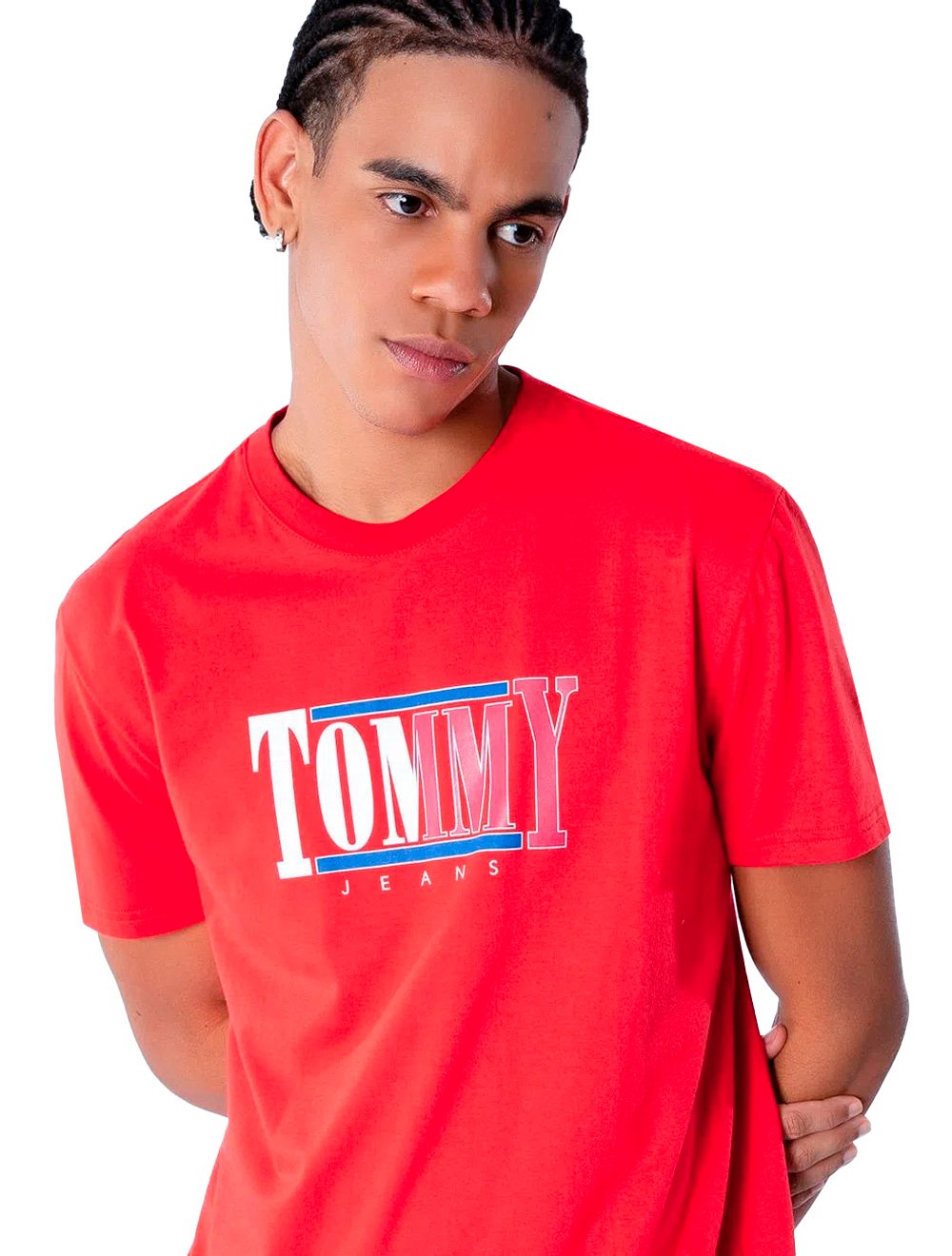 Camiseta Tommy Jeans Masculina RWB Centered Logo Vermelha