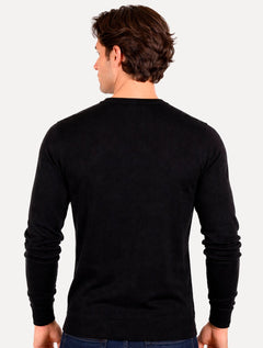 Blusa Aramis Masculina Tricot Gola V Preta