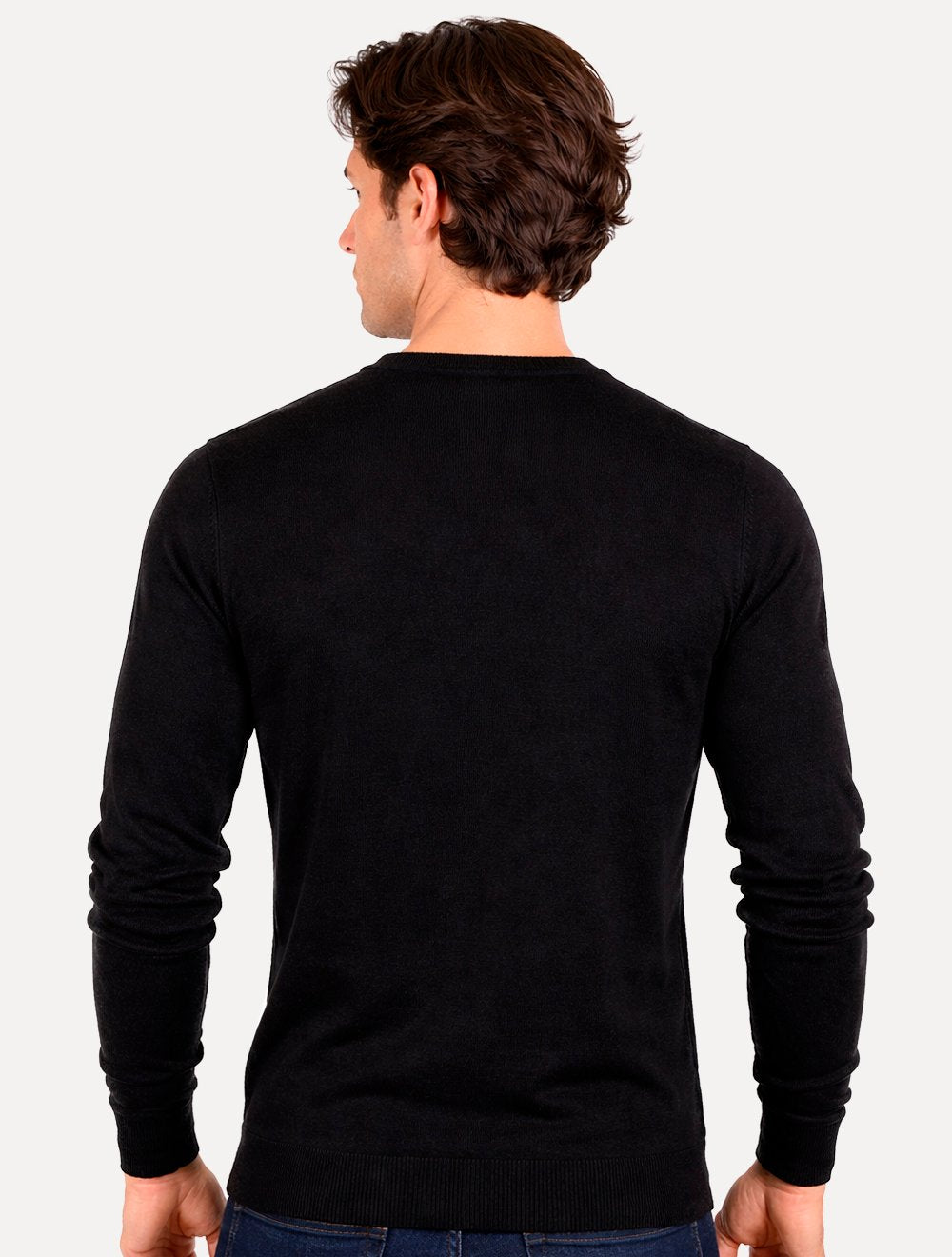 Blusa Aramis Masculina Tricot Gola V Preta