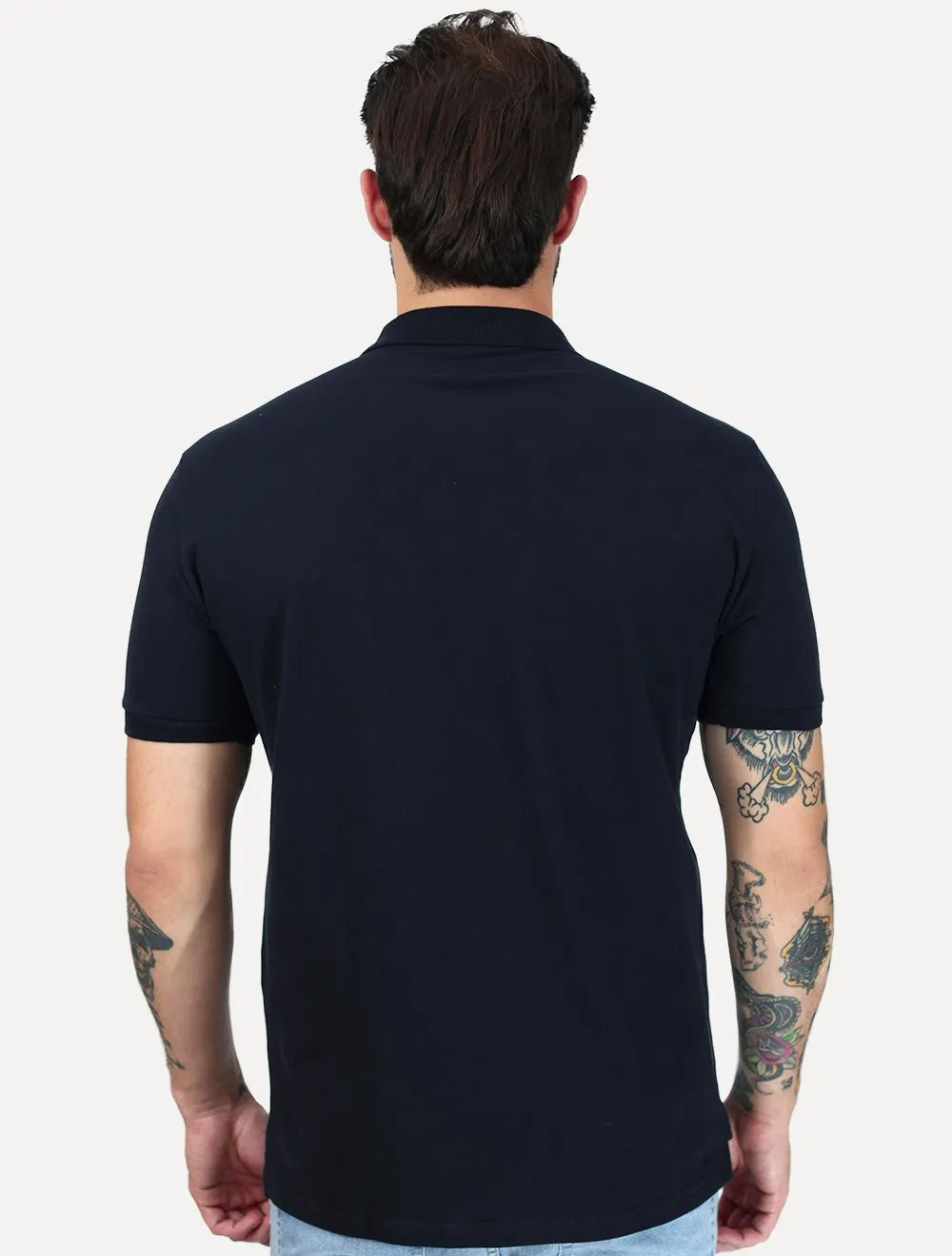 Polo King & Joe Masculina Piquet Logotipo Preta