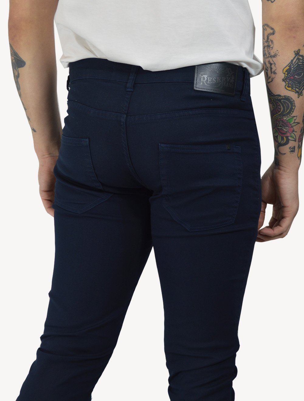Calça Reserva Jeans Masculina Skinny Color Five Pockets Azul Marinho