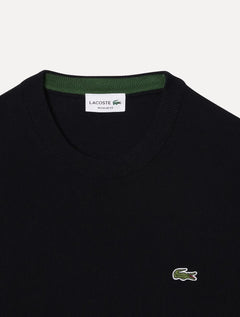 Suéter Lacoste Masculino Regular Fit Gola Redonda Logo Preto