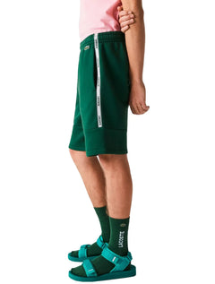 Bermuda Lacoste Masculina Moletom Fleece Signature Sash Verde