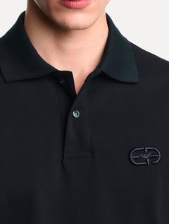 Camisa Polo Empório Armani Masculina Embossed EA Logo Embroidery Azul Marinho