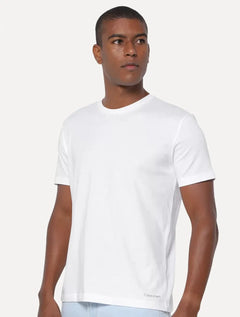 Camisetas Calvin Klein Underwear Masculinas C-Neck Branca e Preta Pack 2UN