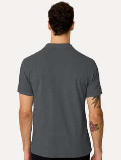 Polo Dudalina Masculina Piquet Basica Logo Bordado Azul Marinho Mescla