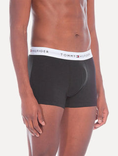 Cueca Tommy Hilfiger Cotton Stretch Trunk Preta Pack 3UN