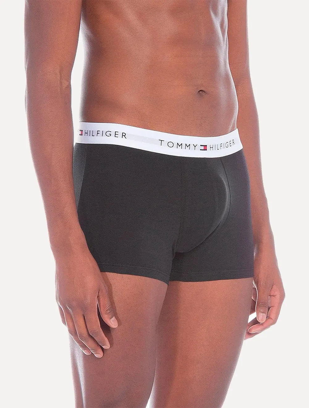 Cueca Tommy Hilfiger Cotton Stretch Trunk Preta Pack 3UN