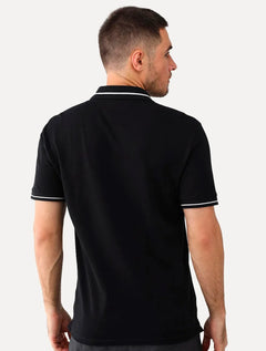 Polo Tommy Jeans Masculina Piquet Regular Tipped Preta