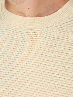 Tricô Dixen Manga Curta Gola Careca Creme
