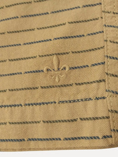 Bermuda Dudalina Masculina Sarja Slim Fio Tinto Listrada Marrom Médio