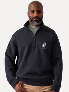 Casaco Moletom Armani Exchange Masculina Embroidery AX Logo Azul Marinho