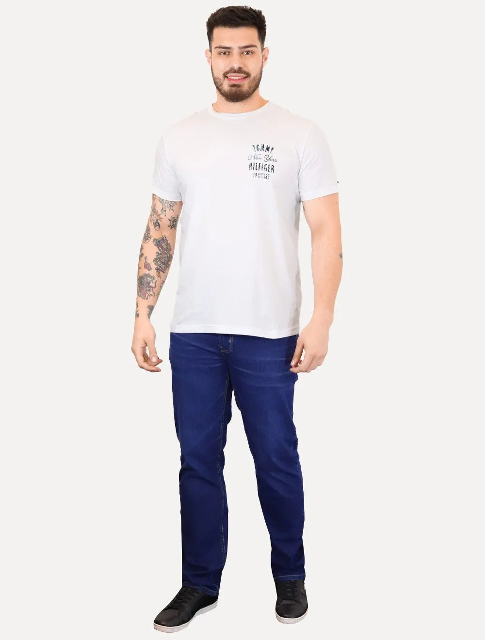 Camiseta Tommy Hilfiger Masculina Inverse Climate Tee Logo Branco