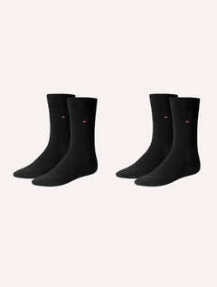 Meia Tommy Hilfiger Masculina Classic Long Preta Kit 2 Pares
