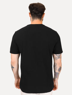 Camiseta Calvin Klein Jeans Masculina Gola Dupla CK Logo Preta