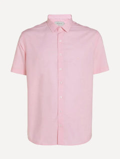 Camisa Dudalina Masculina Manga Curta Slim Wrinkle Free Rosa Claro