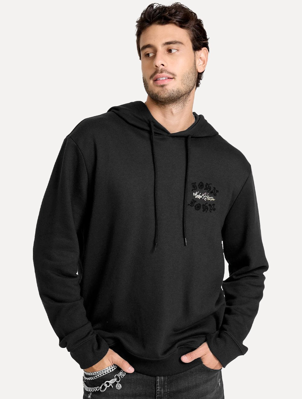 Moletom John John Masculino Capuz Street Zone Preto