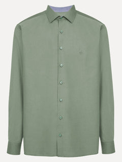 Camisa Dudalina Masculina Comfort Superfine Cotton Mono Logo Verde Claro