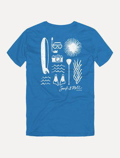 Camiseta King & Joe Masculina Slim Surf&Roll Azul